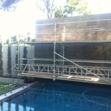 Alum ladder beams over pool. Indooroopilly (7)